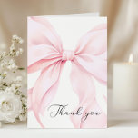 Pink Bow Baby Shower Letterpress Thank You Card<br><div class="desc">Pink Bow Baby Shower Thank You Card</div>