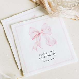 Pink Bow Baby Shower  Napkins