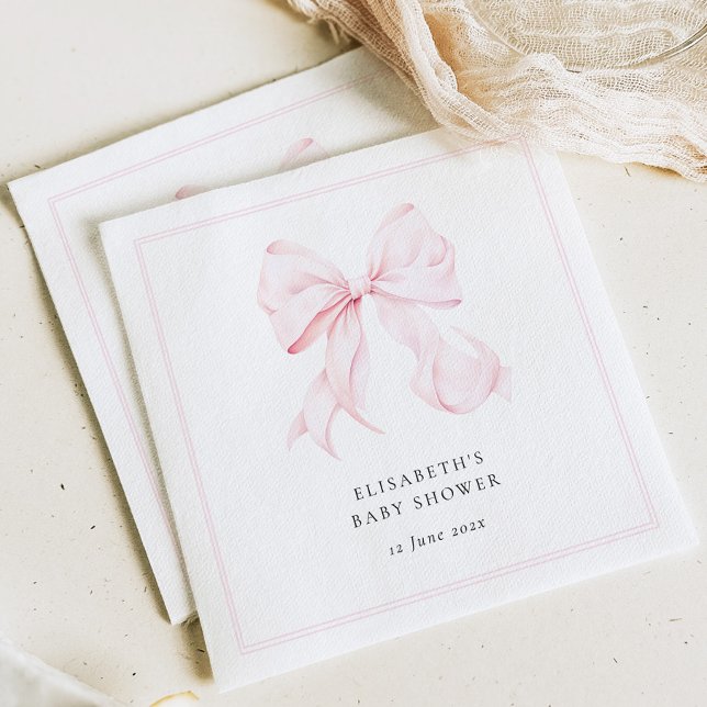 Pink Bow Baby Shower  Napkins (Creator Uploaded)