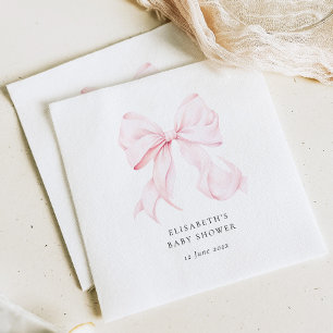 Pink Bow Baby Shower  Napkins