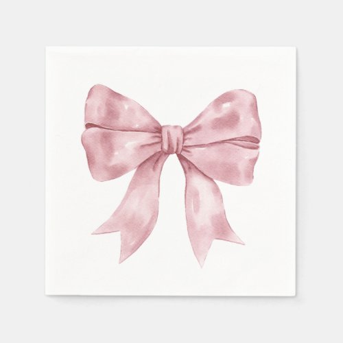 Pink Bow Baby Shower Napkins