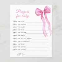 Pink bow baby shower prayers for baby 