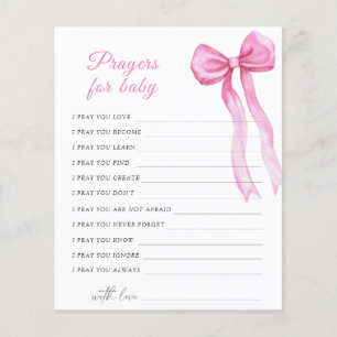 Pink bow baby shower prayers for baby