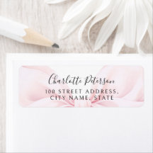 Pink Bow Baby Shower Return Address Label