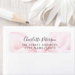 Pink Bow Baby Shower Return Address Label