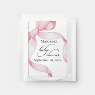 Pink Bow Baby Shower Tea Bag Drink Mix