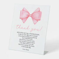 Pink Bow Baby Shower Thank You Poem