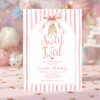 Pink Bow Ballerina Tutu Swirl and Twirl Birthday