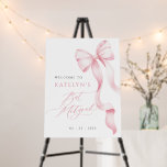 Pink Bow Bat Mitzvah Welcome Sign<br><div class="desc">Welcome guests with style using this elegant Bat Mitzvah welcome sign. Featuring a delicate blush pink bow and graceful script typography,  this design adds a feminine and chic touch to the celebration. A beautiful detail to greet family and friends on your special day.</div>