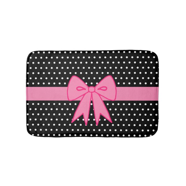Pink Bow Bath Mat Rug (Front)