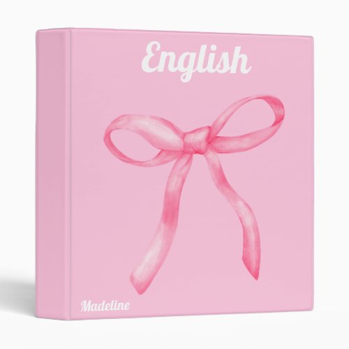 Pink Bow Binder