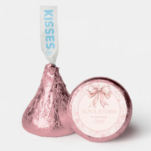 Pink Bow Birthday Party Whimsy Toile Personalized Hershey®'s Kisses®