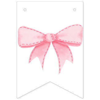 pink bow birthday streamers bunting flags