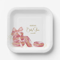Pink Bow Bonjour Bébé French Macarons Baby Shower