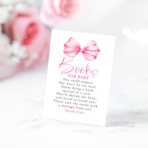 Pink Bow Book For Baby Request Enclosure Card
