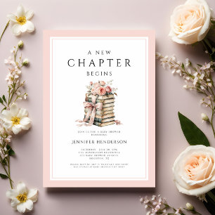 Pink Bow Books A New Chapter Begins Baby Shower Invitation