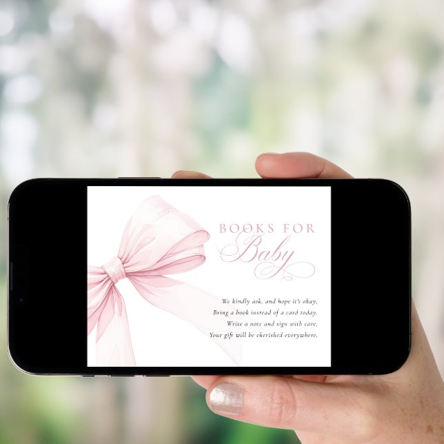 Pink Bow Books for Baby - Digital Download Card Poster (Front Digital)