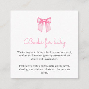 Pink Bow Books for Baby Enclosure Card