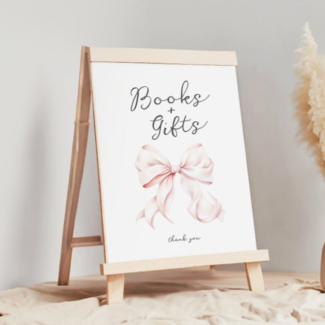 Pink Bow Books for Baby Table Sign (Creator Uploaded)