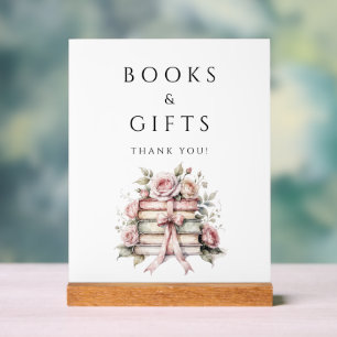 Pink Bow Books & Gifts Baby Shower Acrylic Sign