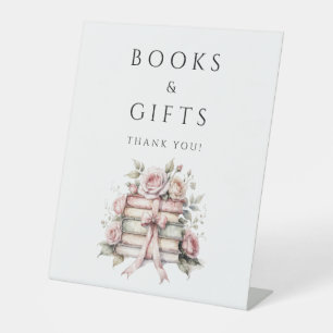 Pink Bow Books & Gifts Baby Shower Pedestal Sign