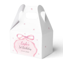 Pink Bow Boutique 1st Birthday Party  Favor Boxes