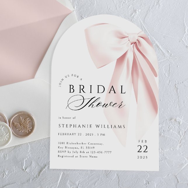 Pink Bow Bridal Shower Arch Invitation (Creator Uploaded)