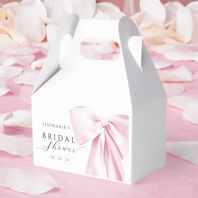 Pink Bow Bridal Shower Favor Boxes (Creator Uploaded)
