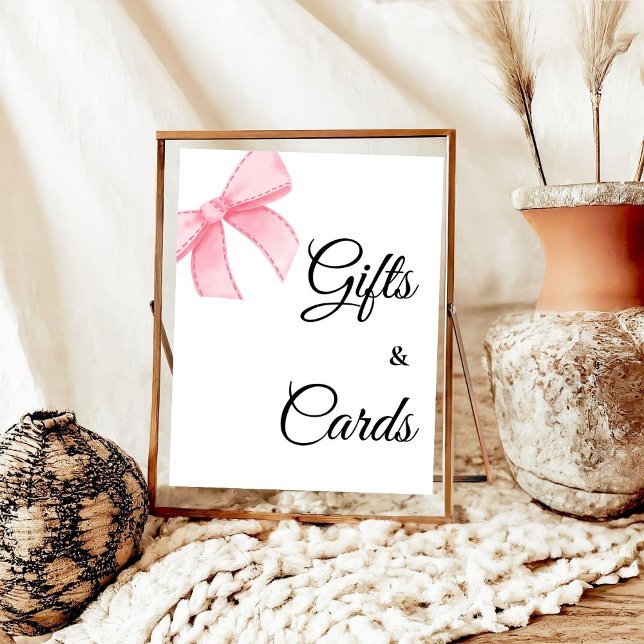 Pink Bow Bridal Shower Gifts & Cards Poster (Creator Uploaded)
