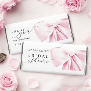 Pink Bow Bridal Shower Hershey Bar Favors