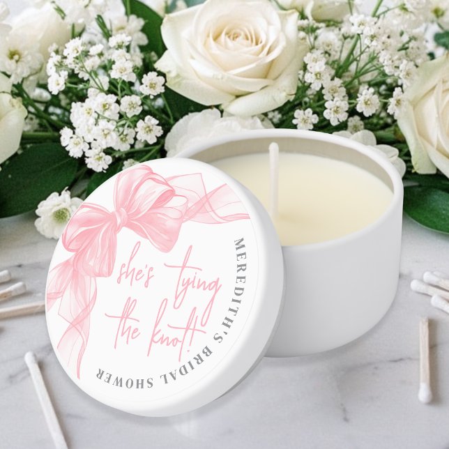 Pink Bow Bridal Shower Mini Candle Favors (Pink Bow Bridal Shower Mini Candle Favors)