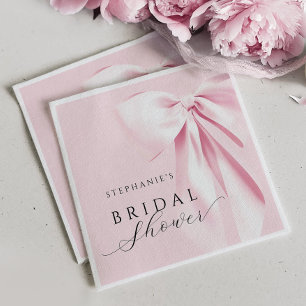 Pink Bow Bridal Shower Napkins