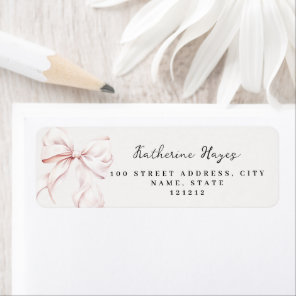 Pink Bow Bridal Shower Return Address Label