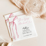 Pink Bow Bridal Shower, She's Tying the Knot Napkins<br><div class="desc">These Pink Bow Bridal Shower Napkins features an elegant pink bow to decorate your blush pink bridal shower or bridal brunch. These napkins are a beautiful touch to your bridal shower with our Blush Pink Bow She’s Tying the Knot Bridal Shower decor. These napkins not only add a stylish accent...</div>