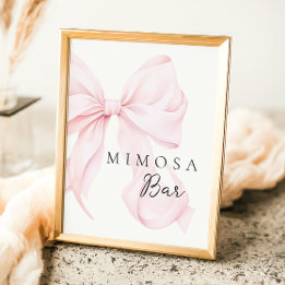 Pink Bow Bridal Shower Tabletop Sign