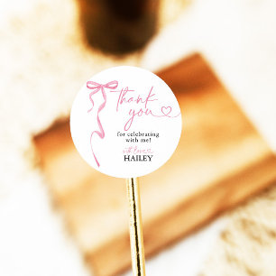 Pink Bow Bridal Shower Thank You, Favor Tags