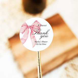 Pink Bow Bridal Shower Thank You, Favor Tags
