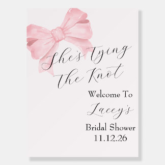 Pink Bow Bridal Shower Welcome Sign