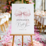 Pink Bow Bridal Shower welcome Sign<br><div class="desc">Welcome guests with the "Pink Bow Bridal Shower Welcome Sign, " a beautifully crafted piece that perfectly encapsulates the excitement and joy of the special occasion. This welcome sign blends modern sophistication with timeless romance, setting the tone for the celebration. The bow, in a harmonious blush pink, represents the delicate...</div>