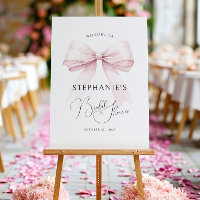 Pink Bow Bridal Shower welcome Sign