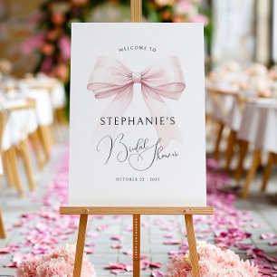 Pink Bow Bridal Shower welcome Sign