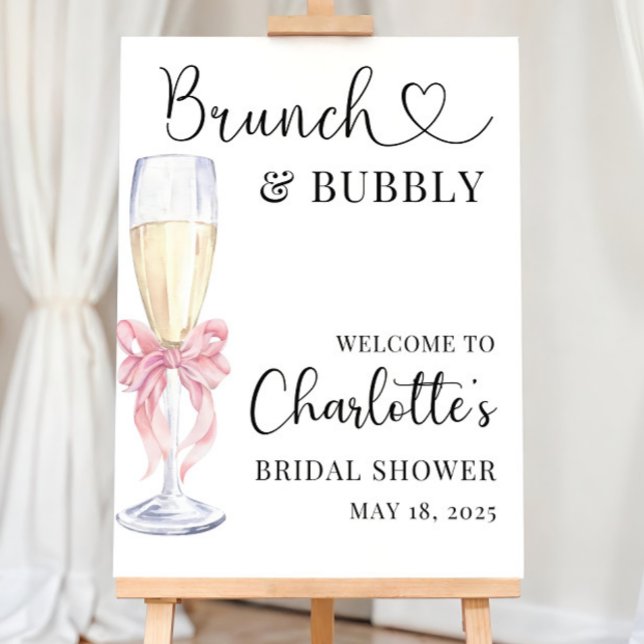 Pink Bow Bridal Shower Welcome Sign Foam Board  (Creator Uploaded)
