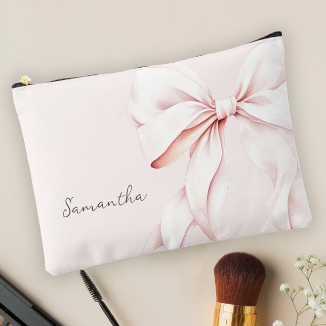 Pink Bow Bridesmaid Gift Accessory Pouch (Creator Uploaded)