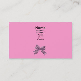 pink bow business card