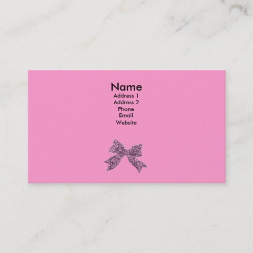 pink bow business card template