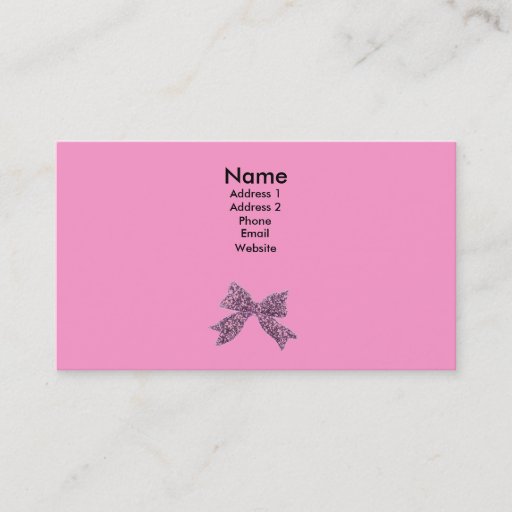 Customizable pink bow business card template