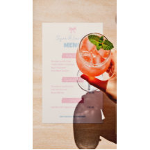 Pink Bow Cafe Menu Custom Bakery Pastel Cute