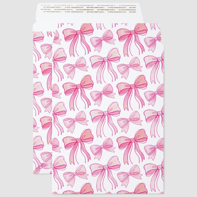 Pink Bow Cardboard Mailer Cute Business Packaging (Front & Back)