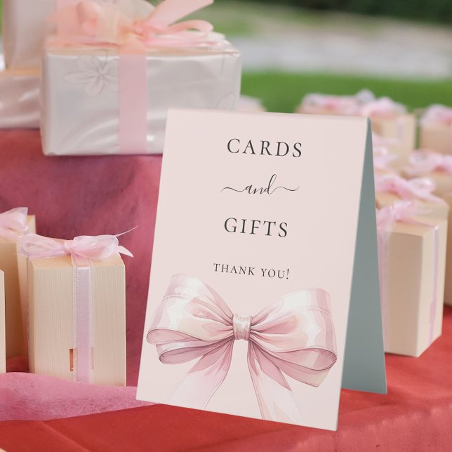 Pink bow cards gifts sign (Creator Uploaded)