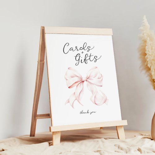 Pink Bow Cards  Gifts Table Sign
